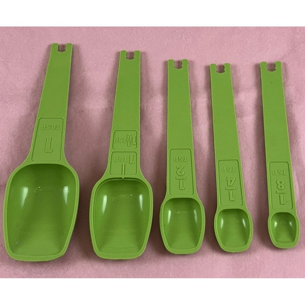 Vintage Tupperware Measuring Spoons Apple Green Replacement Refer To Descr EUC